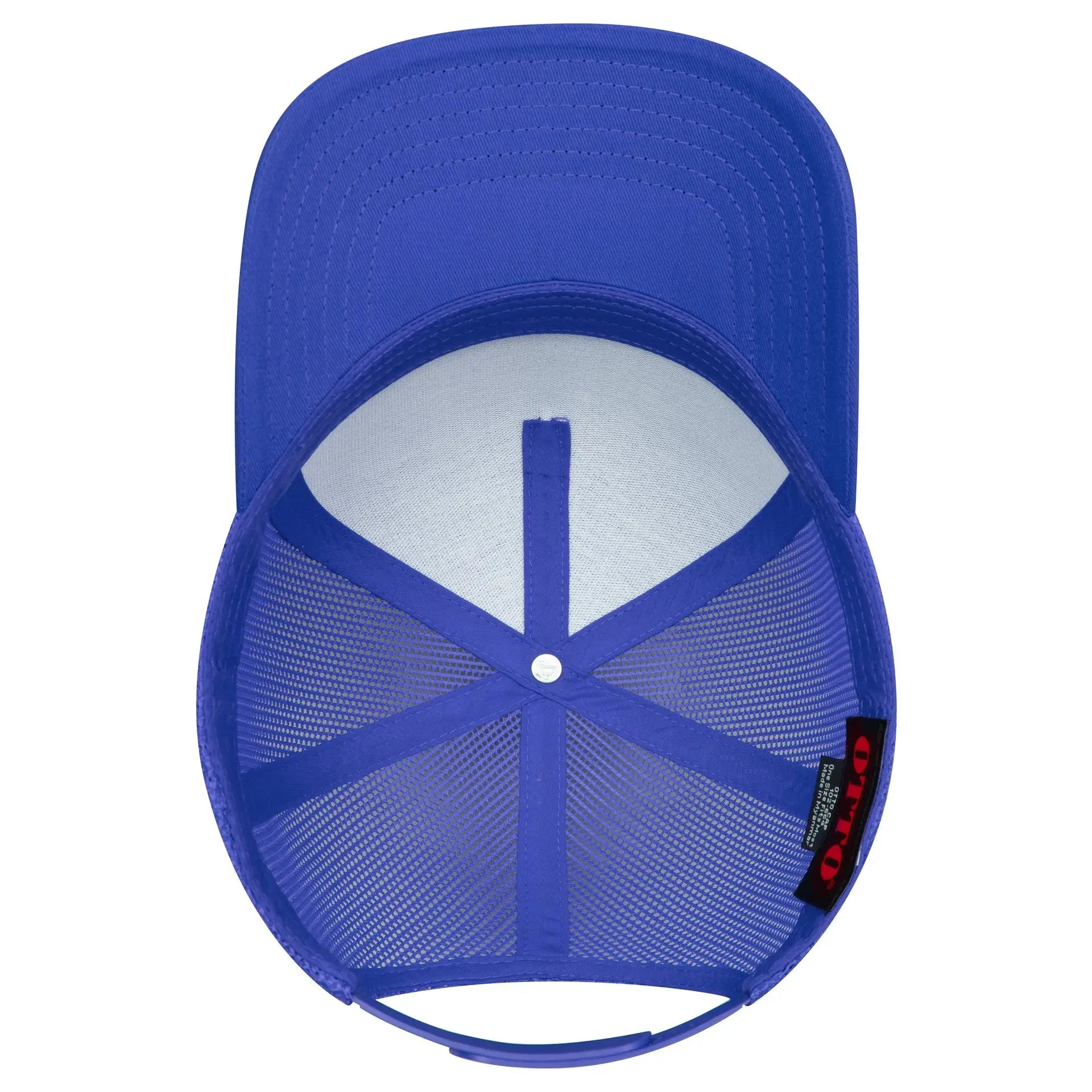 OTTO 102-664 5 Panel Low Profile Mesh Back Trucker Cap - Royal - Royal / 6 1/2’’ - 7 5/8’’