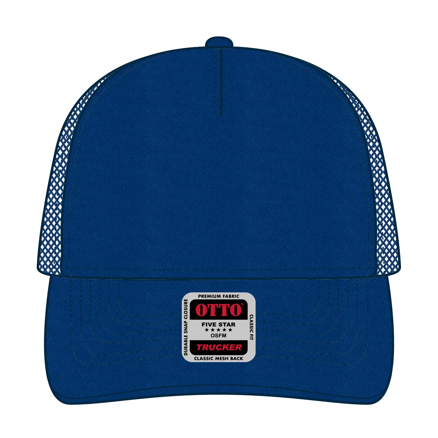 OTTO 102-664 5 Panel Low Profile Mesh Back Trucker Cap - Royal - Royal / 6 1/2’’ - 7 5/8’’