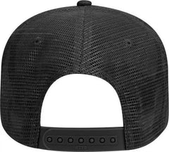 OTTO 102-664 Cotton Twill 5 Panel Low Profile Pro Style Mesh Back Cap - Black - Black / One Size Fits Most