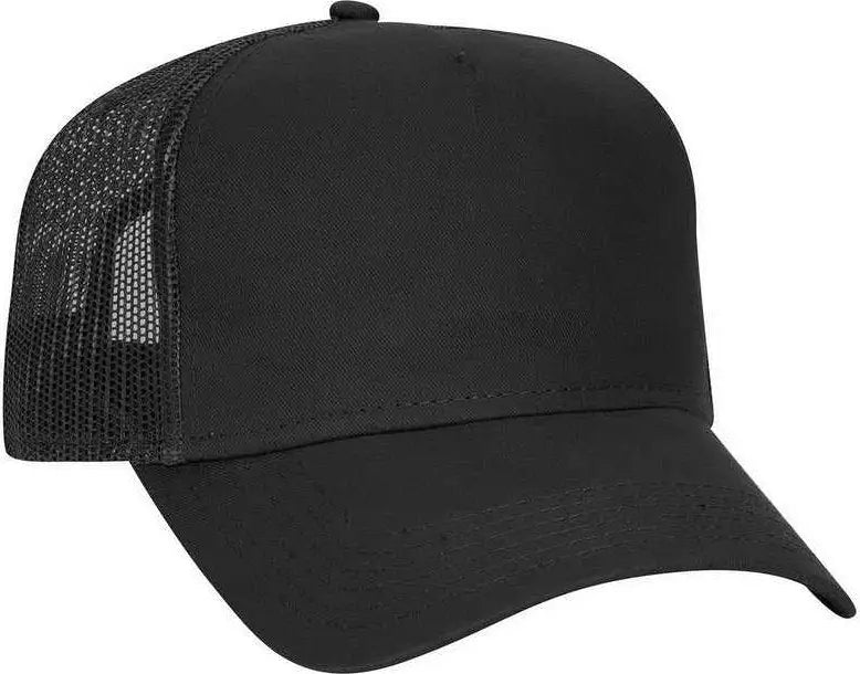 OTTO 102-664 Cotton Twill 5 Panel Low Profile Pro Style Mesh Back Cap - Black - Black / One Size Fits Most