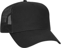 OTTO 102-664 Cotton Twill 5 Panel Low Profile Pro Style Mesh Back Cap - Black - Black / One Size Fits Most