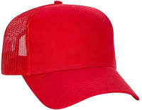 OTTO 102-664 Cotton Twill 5 Panel Low Profile Pro Style Mesh Back Cap - Red - Red / One Size Fits Most