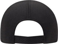 OTTO 103 1243 6 Panel Low Profile Polyester Canvas Pro Mesh Back Cap Black Black Black / One Size Fits Most