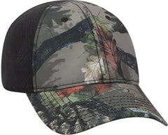 OTTO 103-1243 6 Panel Low Profile Polyester Canvas Pro Mesh Back Cap - Dark Khaki Black - Khaki Black / One Size Fits