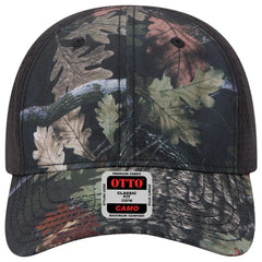 OTTO 103-1243 Camouflage 6 Panel Low Profile Baseball Cap - Blk/Blk - Blk/Blk / 6 1/2’’ - 7 5/8’’