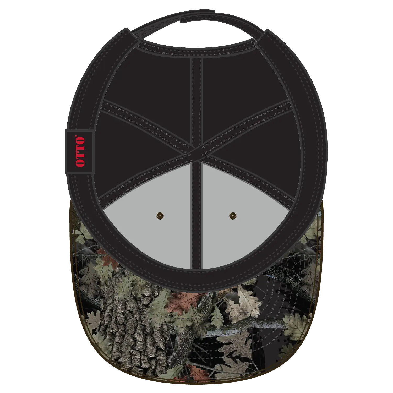 OTTO 103-1243 Camouflage 6 Panel Low Profile Baseball Cap - Blk/Blk - Blk/Blk / 6 1/2’’ - 7 5/8’’