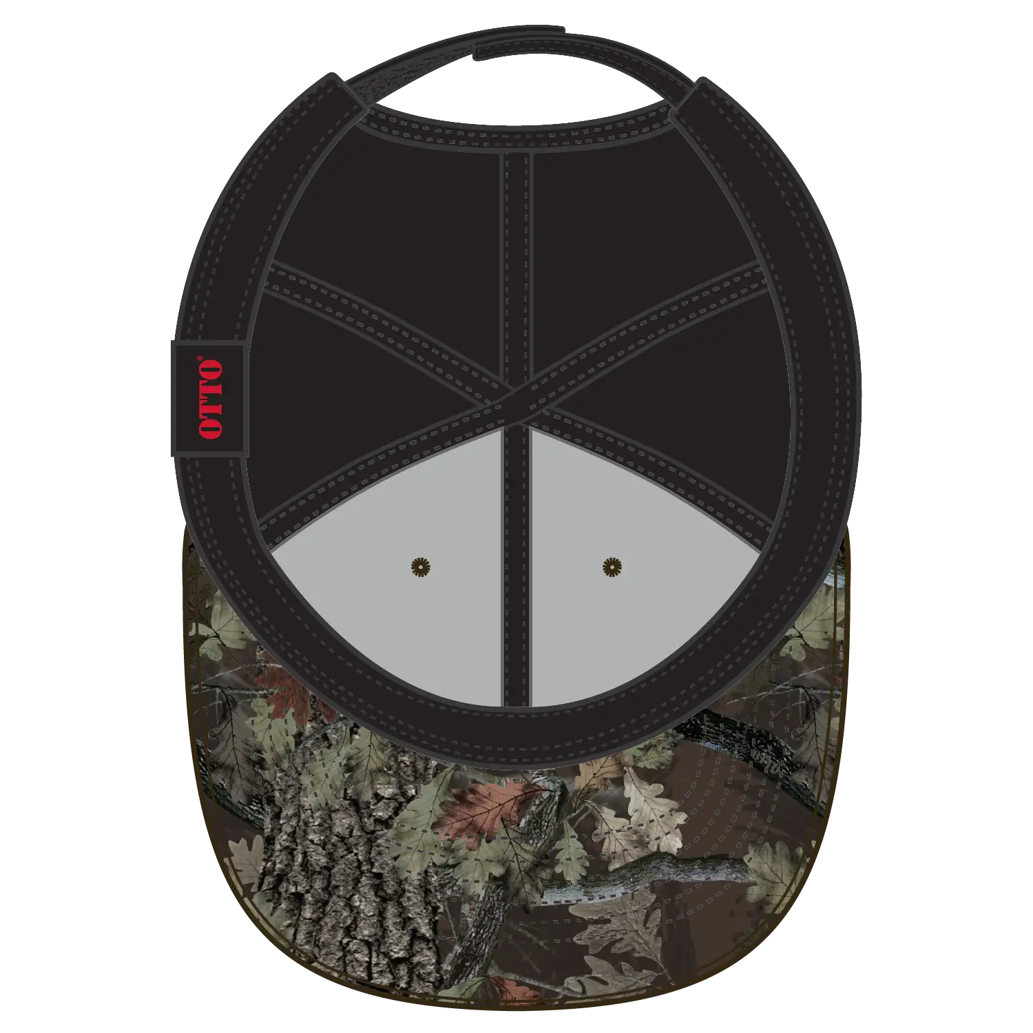 OTTO 103-1243 Camouflage 6 Panel Low Profile Baseball Cap - D. Brn/Blk - D. Brn/Blk / 6 1/2’’ - 7 5/8’’