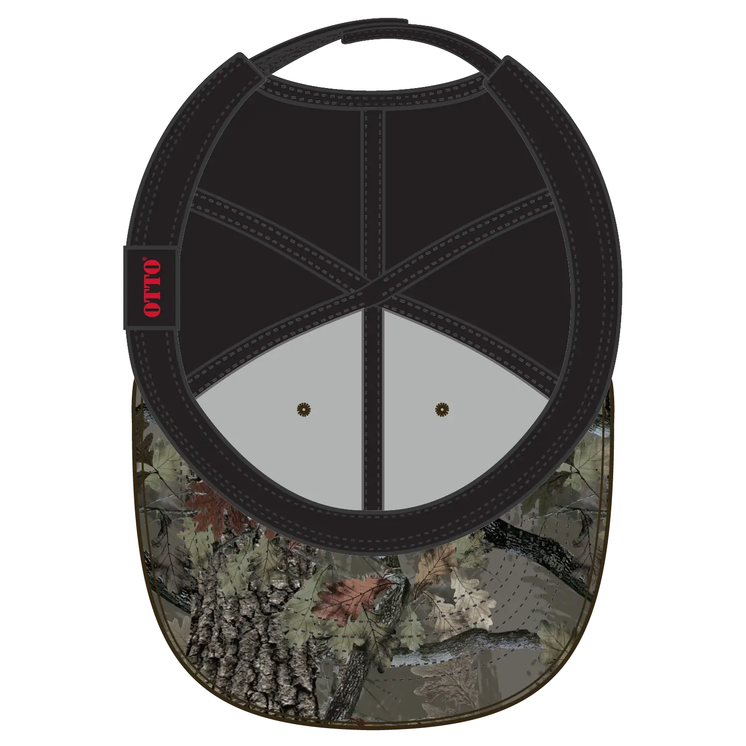 OTTO 103-1243 Camouflage 6 Panel Low Profile Baseball Cap - D. Kha/Blk - D. Kha/Blk / 6 1/2’’ - 7 5/8’’