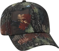OTTO 103-1263 6 Panel Camouflage Polyester Canvas Low Profile Cap - Nature Pattern Dark Brown - Multi-Colored