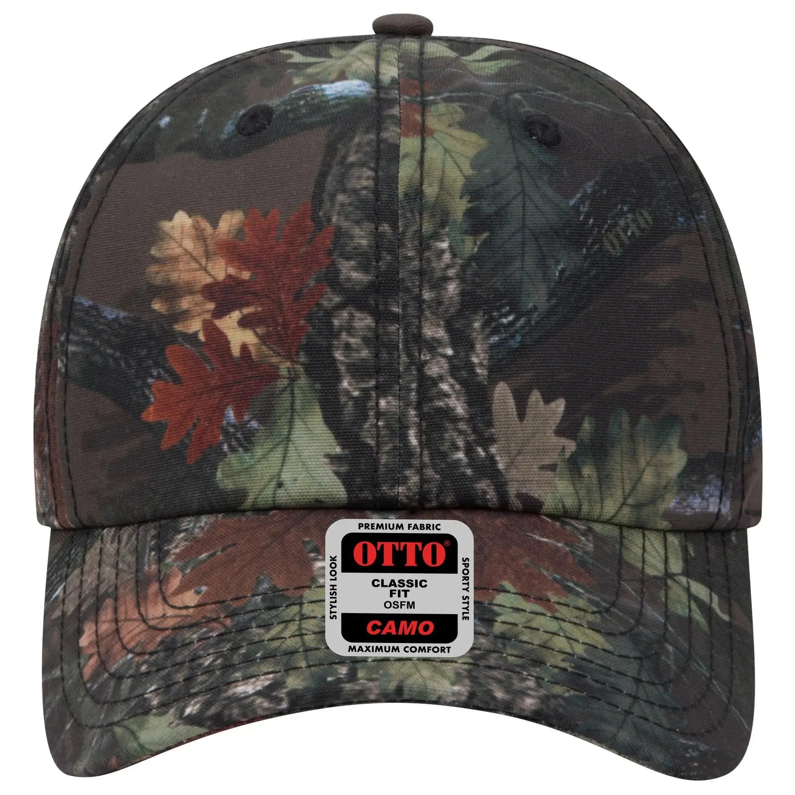 OTTO 103-1263 Camouflage 6 Panel Low Profile Baseball Cap - Nature Pattern/D. Brn - Nature Pattern/D. Brn / 6 1/2’’ - 7