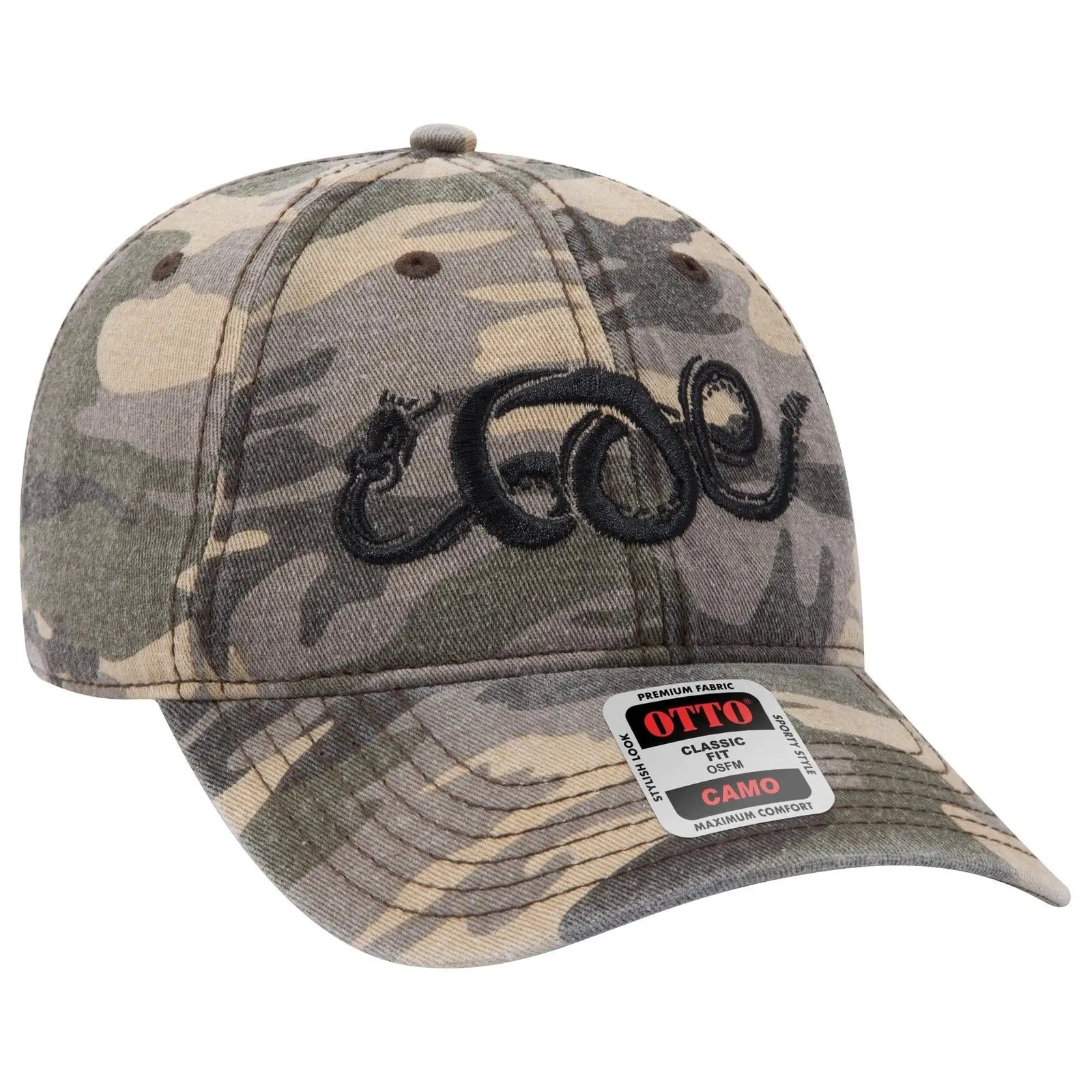 OTTO 103-713 Camouflage 6 Panel Low Profile Baseball Cap - Camo 001 - Camo 001 / 6 1/2’’ - 7 5/8’’