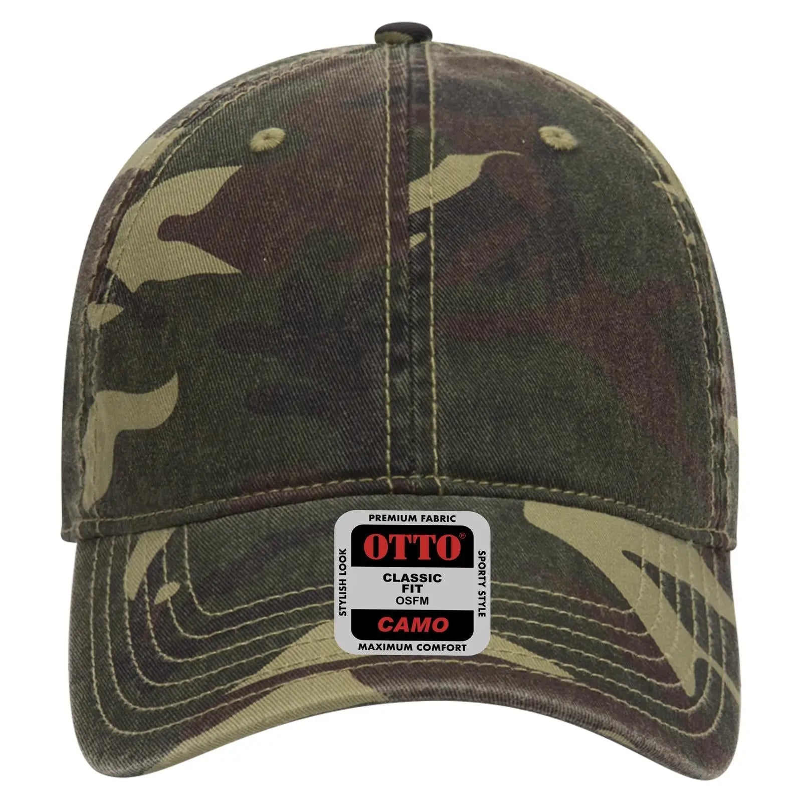 OTTO 103-713 Camouflage 6 Panel Low Profile Baseball Cap - Camo 001 - Camo 001 / 6 1/2’’ - 7 5/8’’