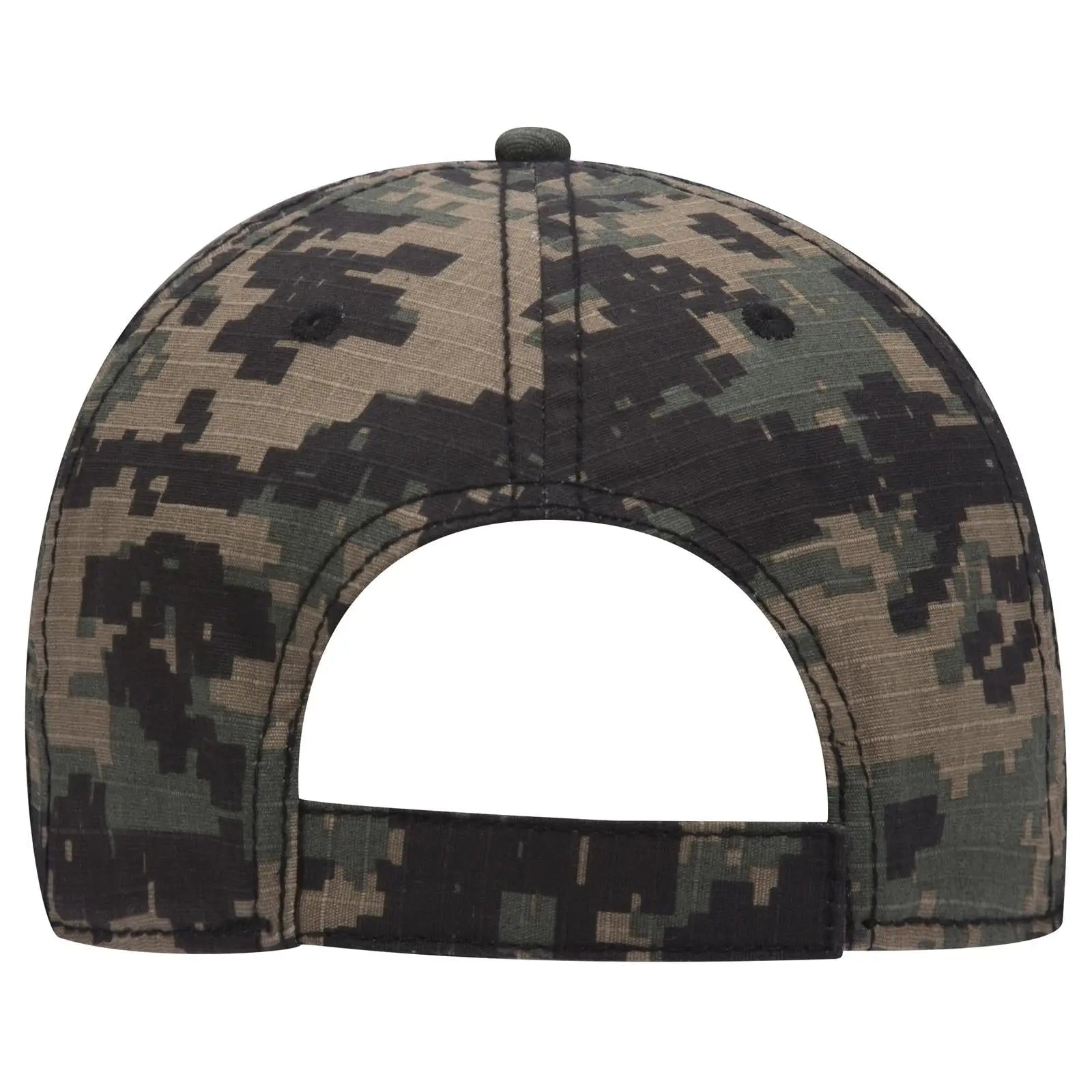 OTTO 103-713 Digital Camouflage 6 Panel Low Profile Baseball Cap - Blk/Dk.Grn/Dk.Kha - Blk/Dk.Grn/Dk.Kha / 6 1/2’’ - 7