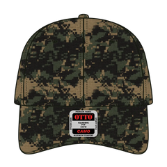 OTTO 103-713 Digital Camouflage 6 Panel Low Profile Baseball Cap - Blk/Dk.Grn/Dk.Kha - Blk/Dk.Grn/Dk.Kha / 6 1/2’’ - 7