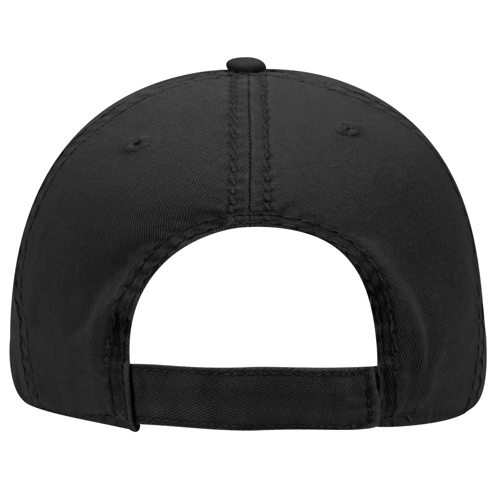 OTTO 104-1018 6 Panel Low Profile Dad Cap - Black - Black / 6 1/2’’ - 7 5/8’’
