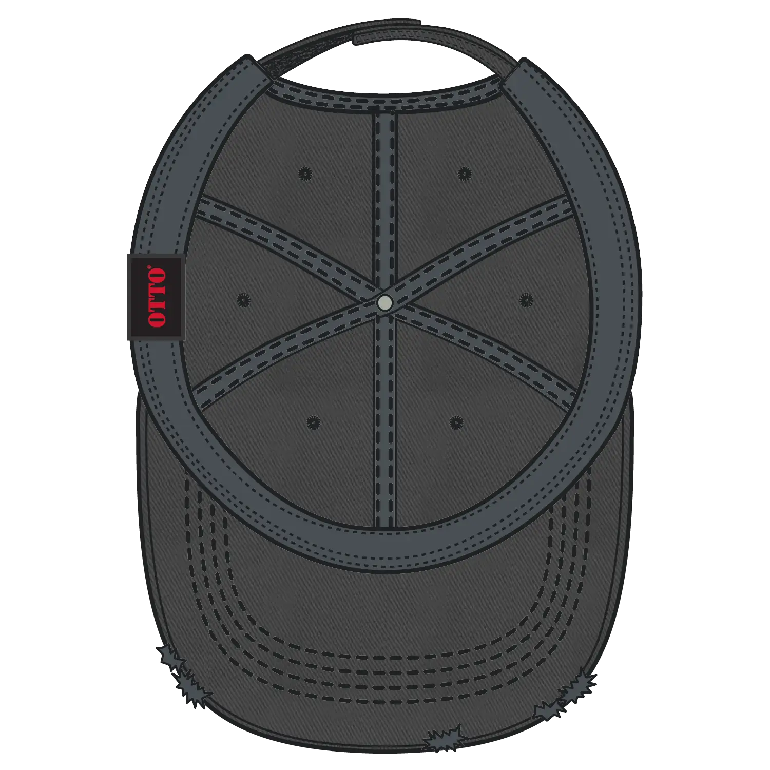 OTTO 104-1018 6 Panel Low Profile Dad Cap - Char. Gray - Char. Gray / 6 1/2’’ - 7 5/8’’