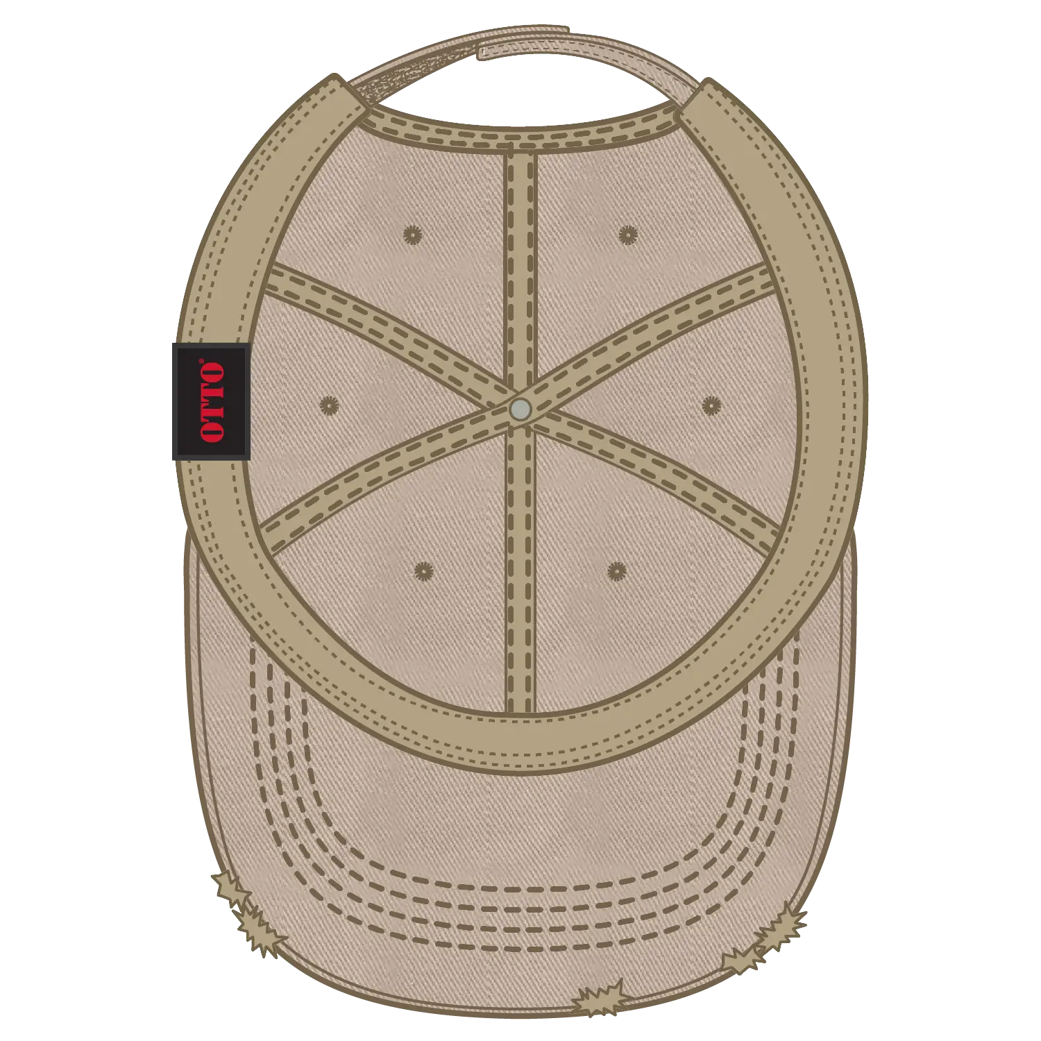 OTTO 104-1018 6 Panel Low Profile Dad Cap - Khaki - Khaki / 6 1/2’’ - 7 5/8’’