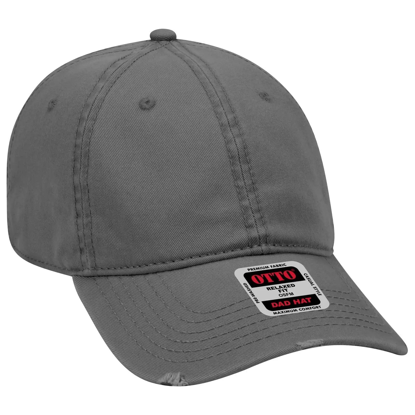 OTTO 104-764 6 Panel Low Profile Dad Cap - Char. Gray - Char. Gray / 6 1/2’’ - 7 5/8’’