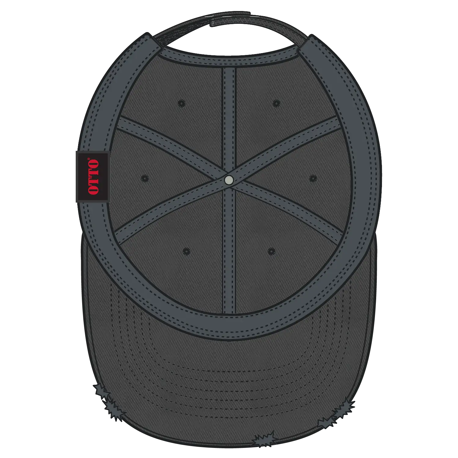 OTTO 104-764 6 Panel Low Profile Dad Cap - Char. Gray - Char. Gray / 6 1/2’’ - 7 5/8’’