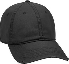 OTTO 104-764 Superior Garment Washed Cotton Twill Distressed Visor Low Profile Pro Style Cap - Charcoal Gray - Dark