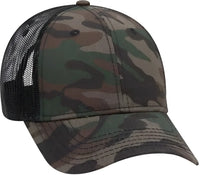 OTTO 105-1247 6 Panel Low Profile Syle Camouflage Cotton Twill Mesh Back Cap - Camo BlackMesh - Black / One Size Fits