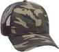 OTTO 105-1247 6 Panel Low Profile Syle Camouflage Cotton Twill Mesh Back Cap - Camo BrownMesh - Brown / One Size Fits