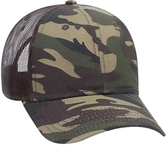 OTTO 105-1247 6 Panel Low Profile Syle Camouflage Cotton Twill Mesh Back Cap - Camo BrownMesh - Brown / One Size Fits