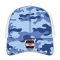 OTTO 105-1247 Camouflage 6 Panel Low Profile Mesh Back Trucker Cap - Aqu/Lk.Blu/Wht - Aqu/Lk.Blu/Wht / 6 1/2’’ - 7 5/8’’