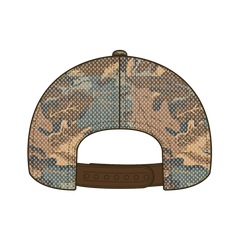 OTTO 105-1247 Camouflage 6 Panel Low Profile Mesh Back Trucker Cap - Kha/Brn/Lt.Ol.Grn - Kha/Brn/Lt.Ol.Grn / 6 1/2’’