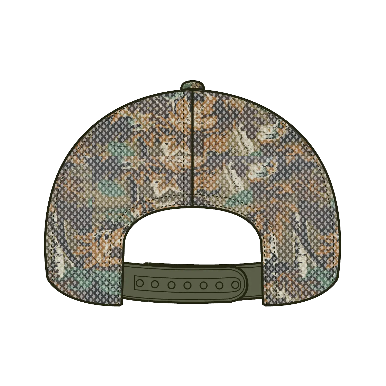 OTTO 105-1247 Camouflage 6 Panel Low Profile Mesh Back Trucker Cap - Lt.Lod/Brn/Kly - Lt.Lod/Brn/Kly / 6 1/2’’ - 7 5/8’’