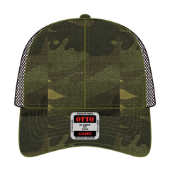 OTTO 105-1247 Camouflage 6 Panel Low Profile Mesh Back Trucker Cap - Camo/BrownMesh - Camo/BrownMesh / 6 1/2’’ - 7 5/8’’