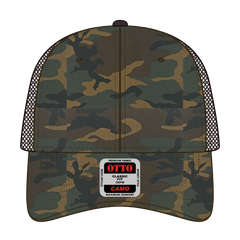 OTTO 105-1247 Camouflage 6 Panel Low Profile Mesh Back Trucker Cap - Dk.Grn/Brn/Dk.Brn - Dk.Grn/Brn/Dk.Brn / 6 1/2’’
