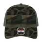 OTTO 105-1247 Camouflage 6 Panel Low Profile Mesh Back Trucker Cap - Camo/BlackMesh - Camo/BlackMesh / 6 1/2’’ - 7 5/8’’