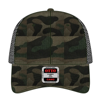 OTTO 105-1247 Camouflage 6 Panel Low Profile Mesh Back Trucker Cap - Camo/BlackMesh - Camo/BlackMesh / 6 1/2’’ - 7 5/8’’