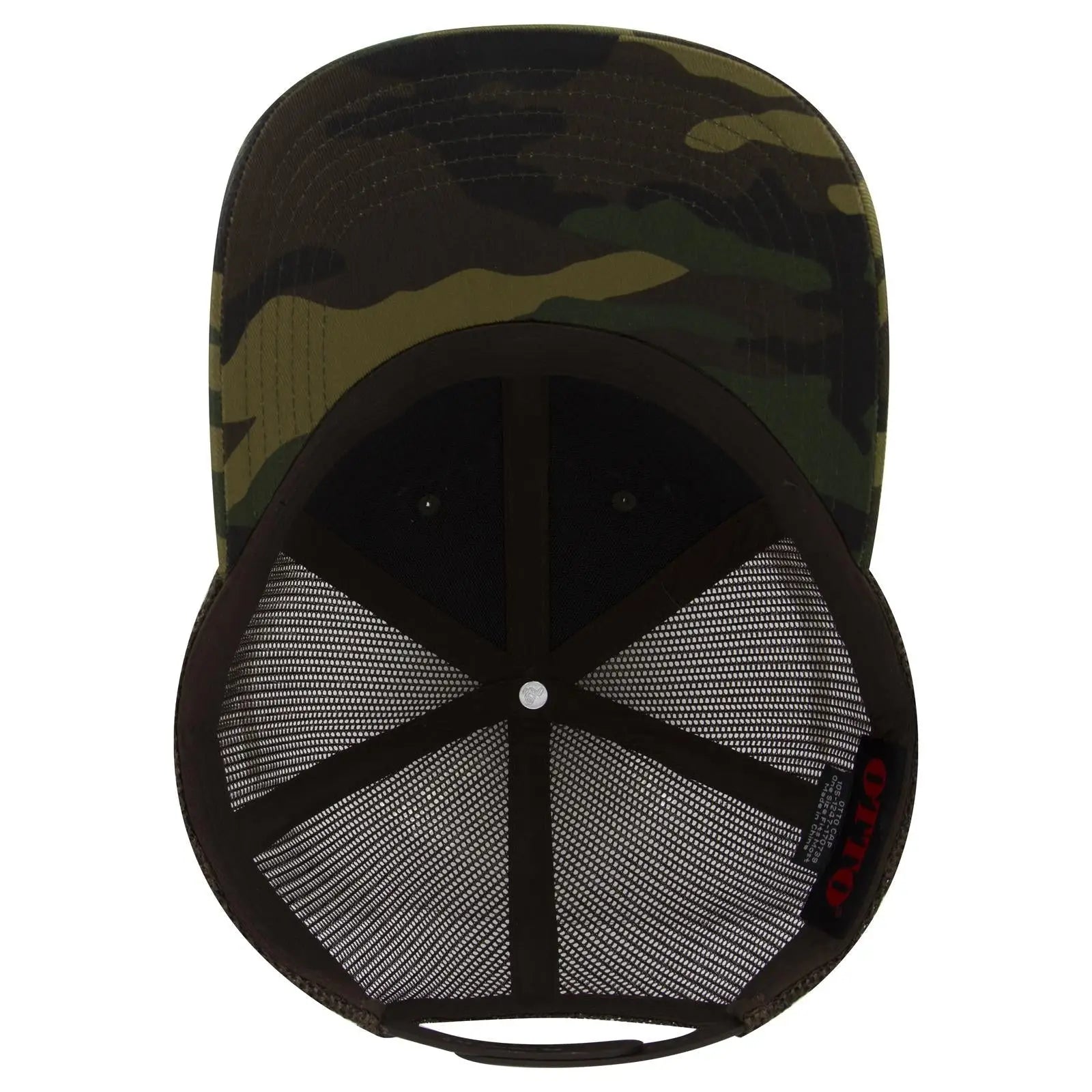 OTTO 105-1247 Camouflage 6 Panel Low Profile Mesh Back Trucker Cap - Dk.Grn/Brn/Dk.Brn - Dk.Grn/Brn/Dk.Brn / 6 1/2’’