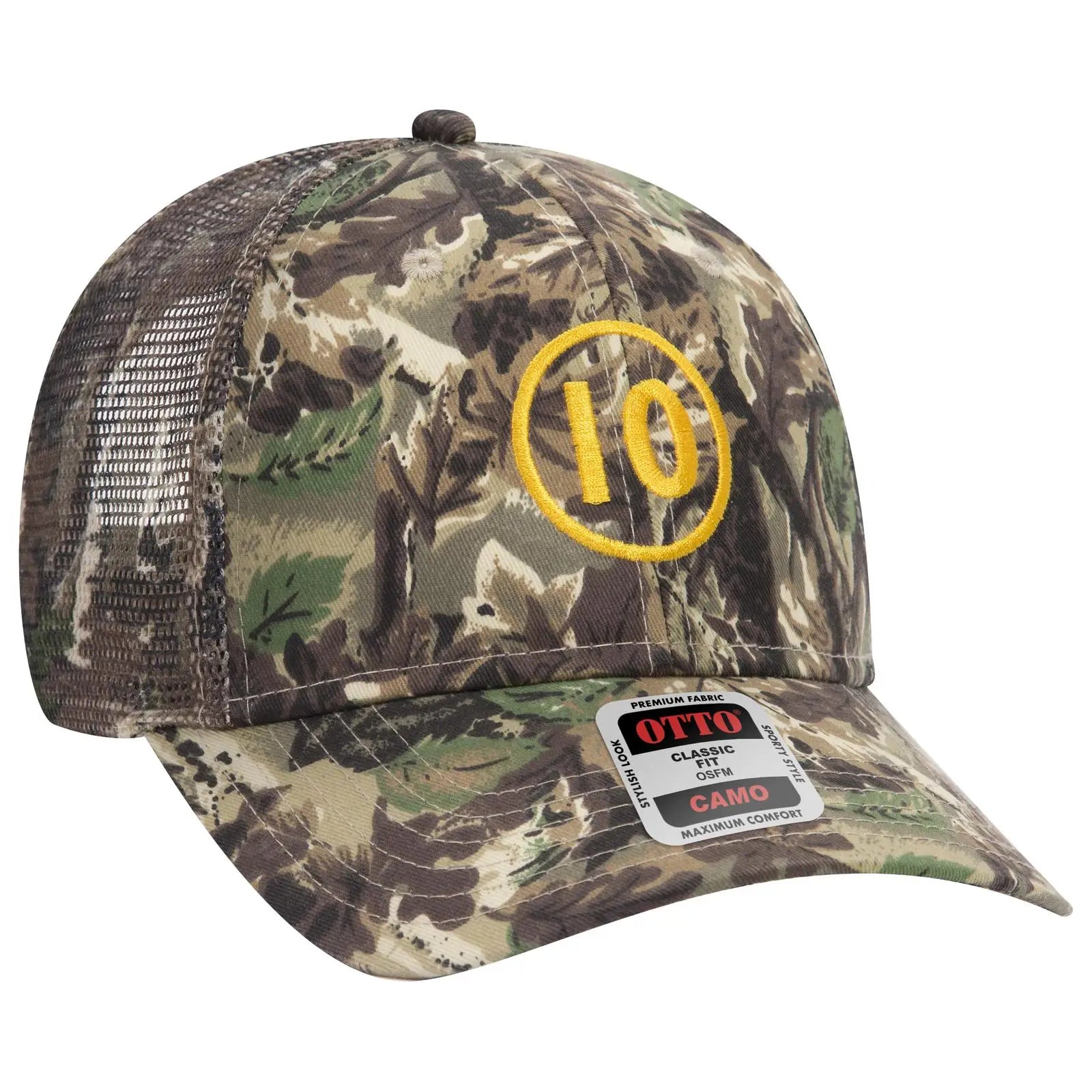 OTTO 105-751 Camouflage 6 Panel Low Profile Mesh Back Trucker Cap - Kha/Brn/Lt.Ol.Grn - Kha/Brn/Lt.Ol.Grn / 6 1/2’’ - 7