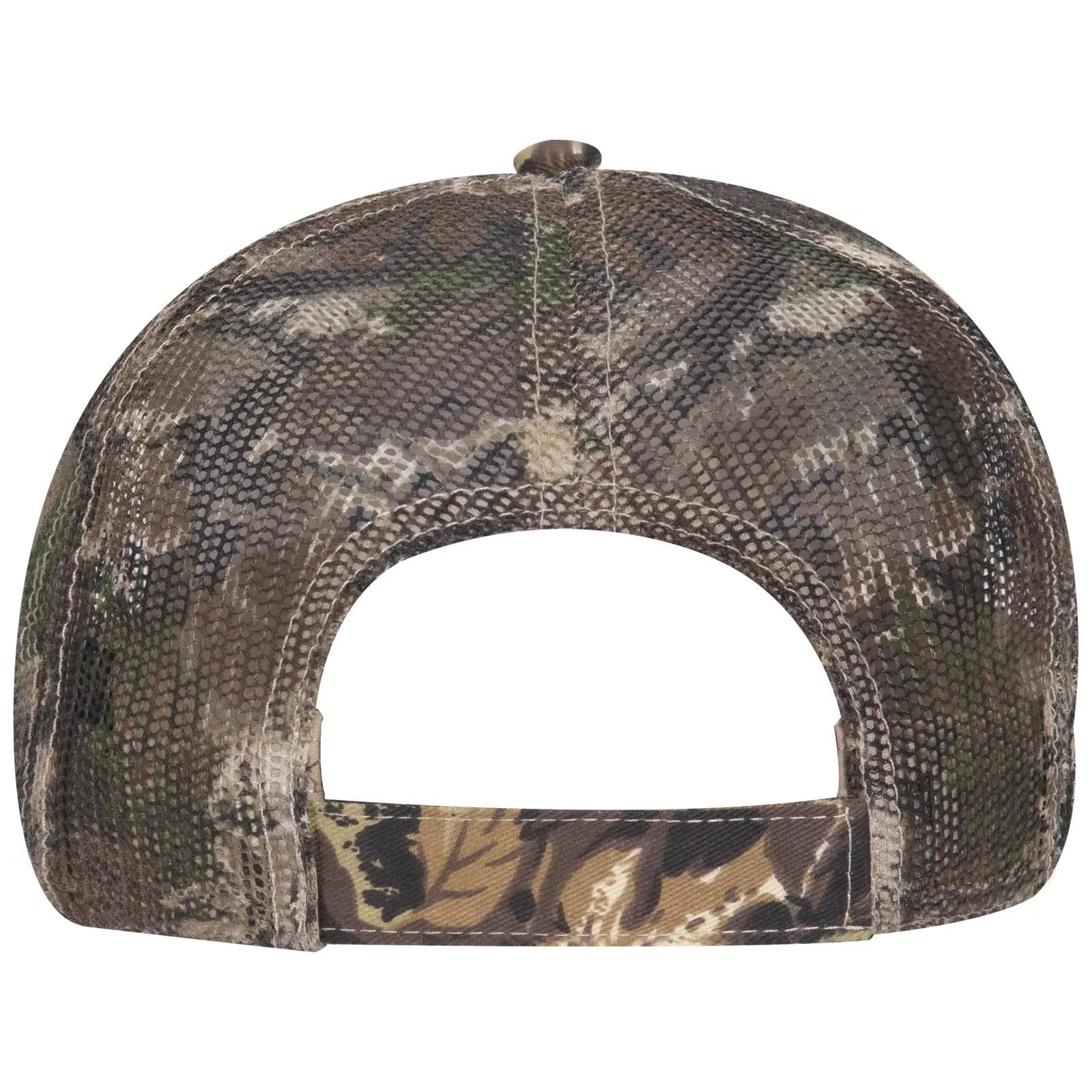 OTTO 105-751 Camouflage 6 Panel Low Profile Mesh Back Trucker Cap - Lt.Lod/Brn/Kly - Lt.Lod/Brn/Kly / 6 1/2’’ - 7 5/8’’