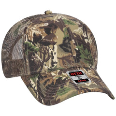 OTTO 105-751 Camouflage 6 Panel Low Profile Mesh Back Trucker Cap - Lt.Lod/Brn/Kly - Lt.Lod/Brn/Kly / 6 1/2’’ - 7 5/8’’