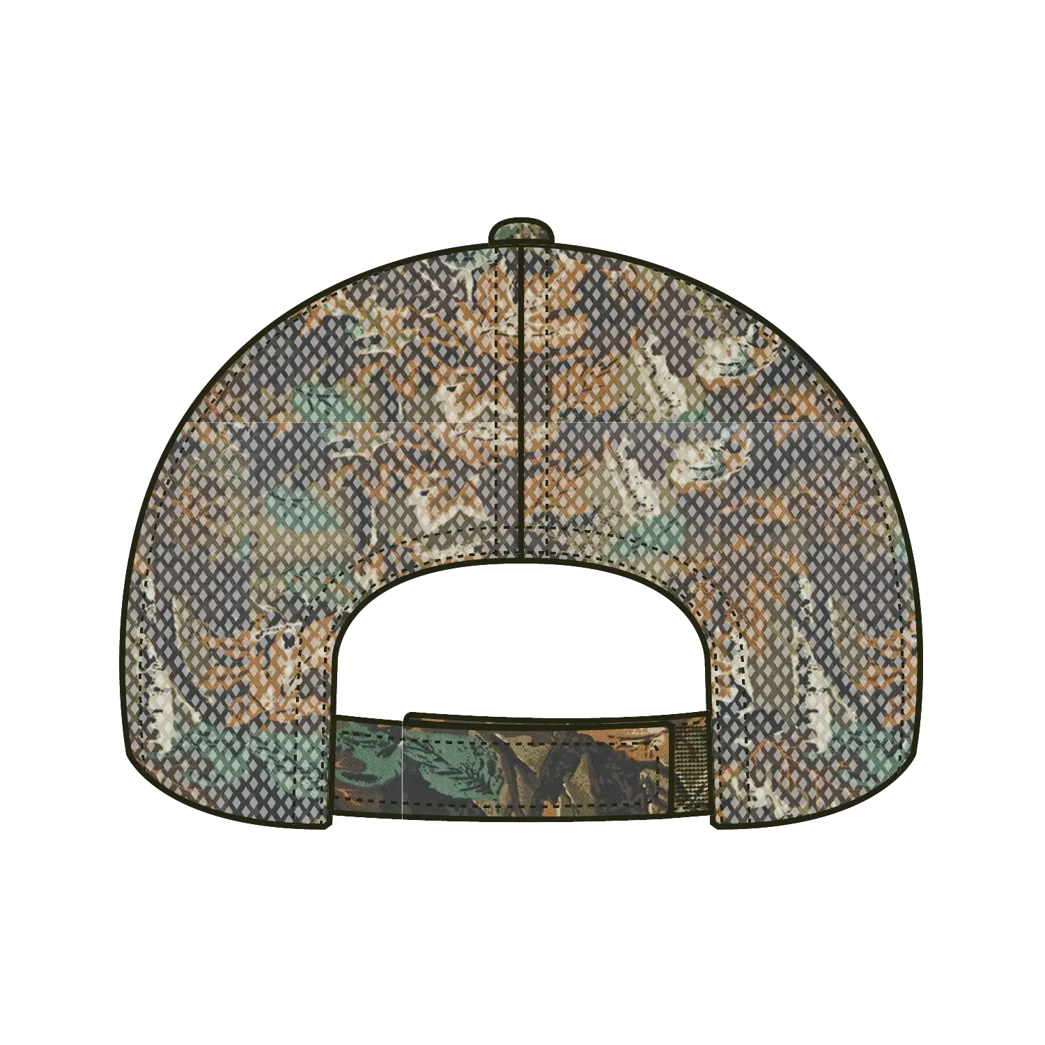 OTTO 105-751 Camouflage 6 Panel Low Profile Mesh Back Trucker Cap - Lt.Lod/Brn/Kly - Lt.Lod/Brn/Kly / 6 1/2’’ - 7 5/8’’