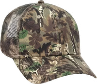 OTTO 105-751 Camouflage 6 Panel Low Profile Mesh Back Trucker Cap - Light Loden Brown Kelly - Olive Brown / One Size