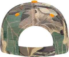 OTTO 106-752 Camouflage 6 Panel Low Profile Mesh Back Trucker Cap - Khaki Brown Light Olive Green - Khaki Brown