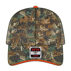 OTTO 106-752 Camouflage 6 Panel Low Profile Mesh Back Trucker Cap - Lt.Lod/Brn/Kly - Lt.Lod/Brn/Kly / 6 1/2’’ - 7 5/8’’