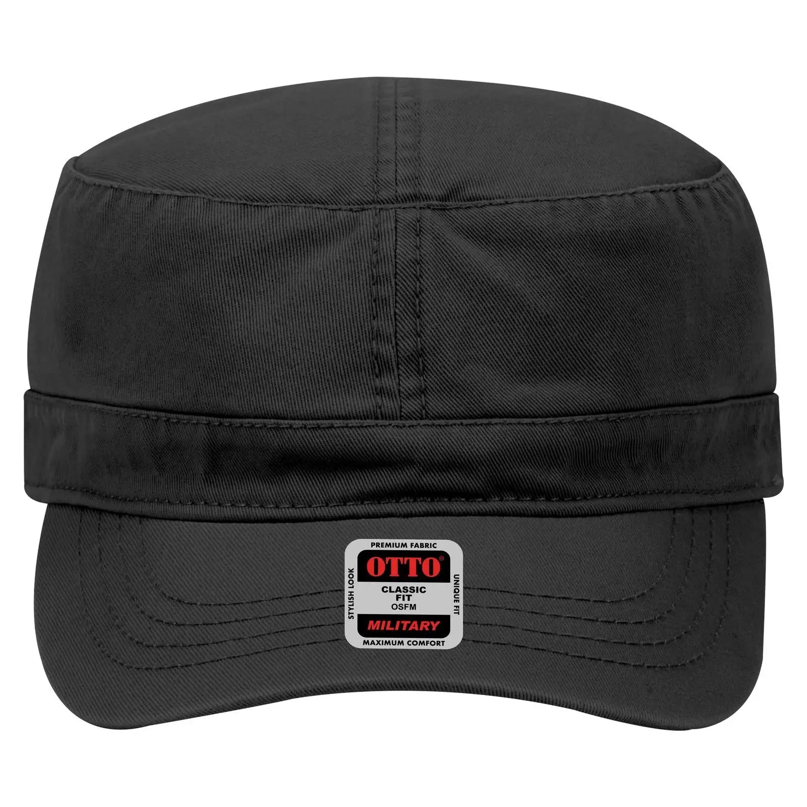 OTTO 109-791 Military Cap - Black - Black / 6 1/2’’ - 7 5/8’’