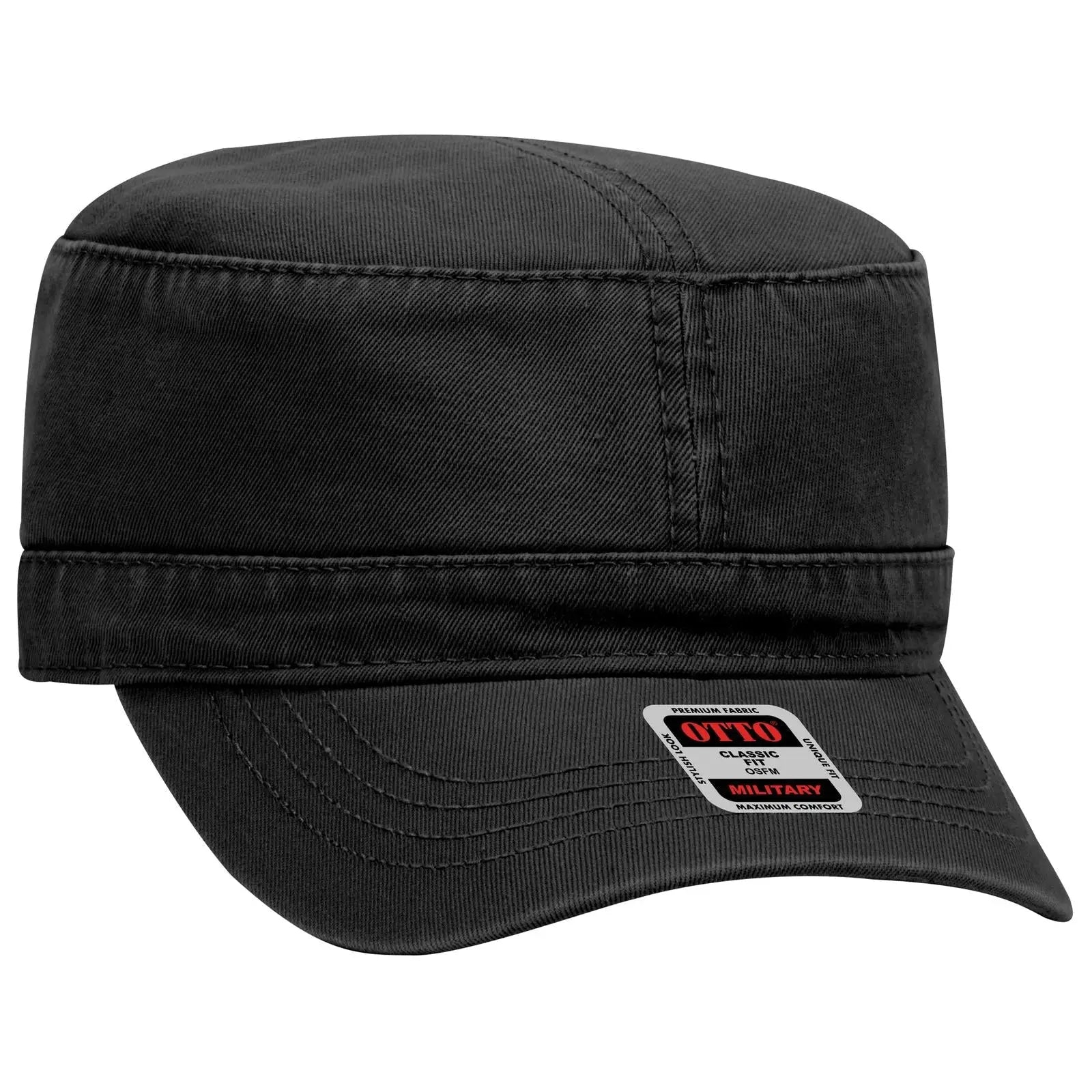 OTTO 109-791 Military Cap - Black - Black / 6 1/2’’ - 7 5/8’’