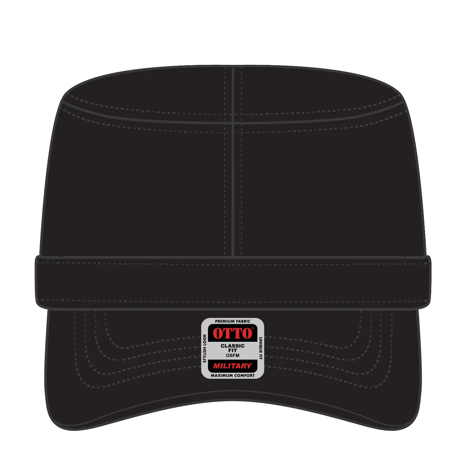 OTTO 109-791 Military Cap - Black - Black / 6 1/2’’ - 7 5/8’’