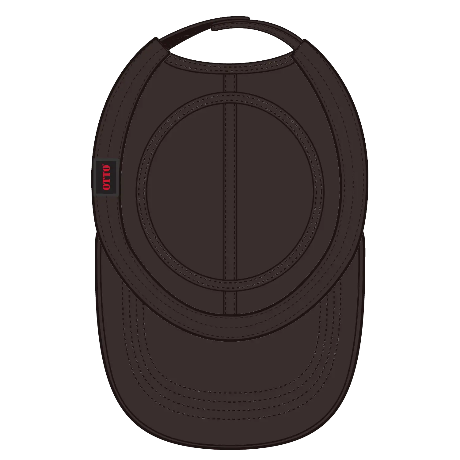 OTTO 109-791 Military Cap - Dk. Brown - Dk. Brown / 6 1/2’’ - 7 5/8’’