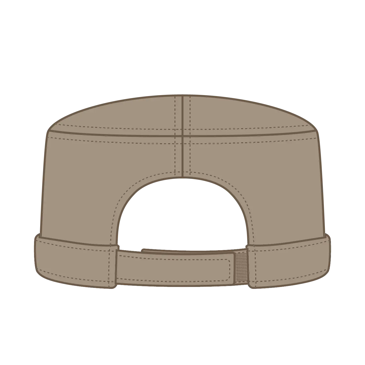 OTTO 109-791 Military Cap - Dk. Khaki - Dk. Khaki / 6 1/2’’ - 7 5/8’’