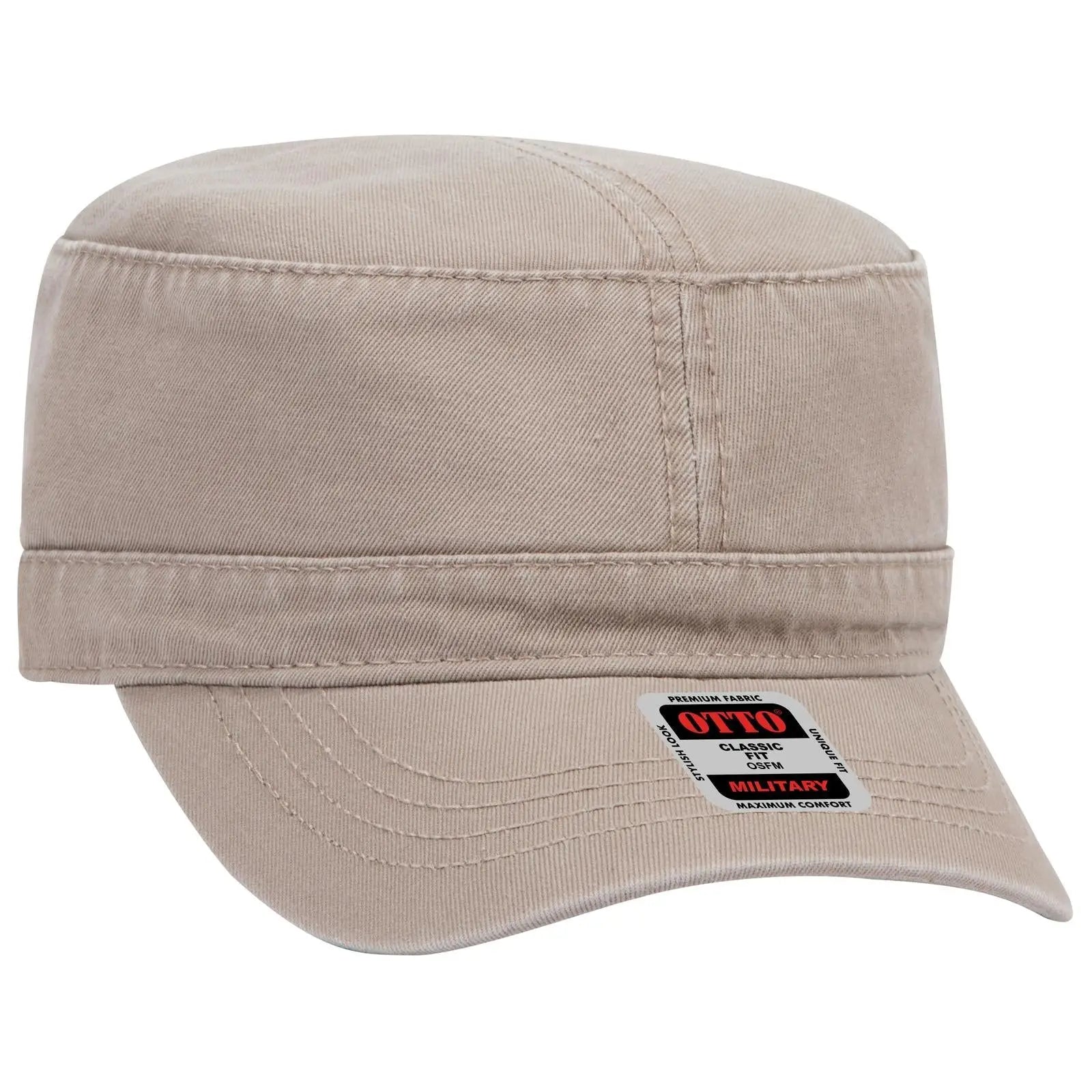 OTTO 109-791 Military Cap - Dk. Khaki - Dk. Khaki / 6 1/2’’ - 7 5/8’’