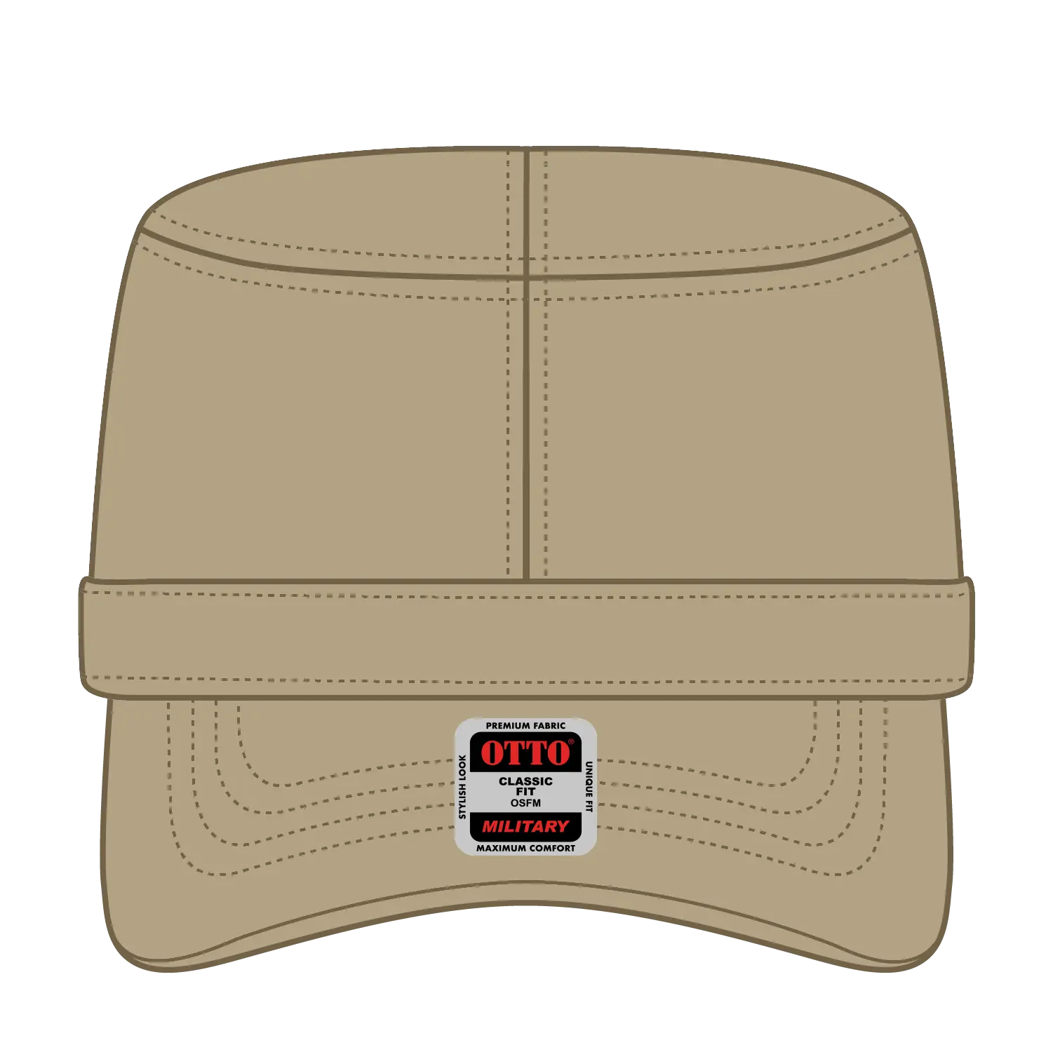 OTTO 109-791 Military Cap - Khaki - Khaki / 6 1/2’’ - 7 5/8’’