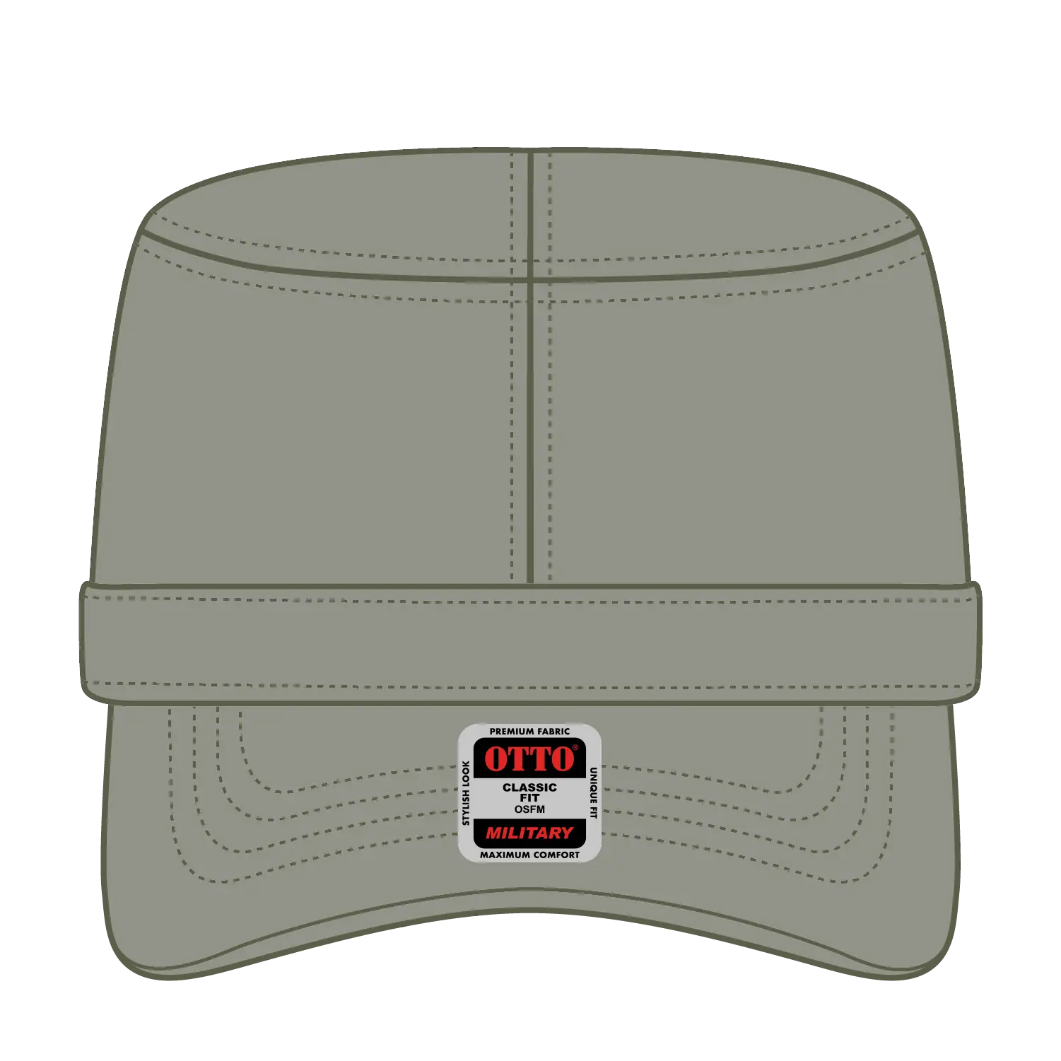 OTTO 109-791 Military Cap - Ol. Green - Ol. Green / 6 1/2’’ - 7 5/8’’